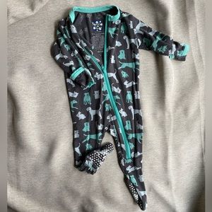 Kickee Pants footie, dog pattern, 0-3 months
